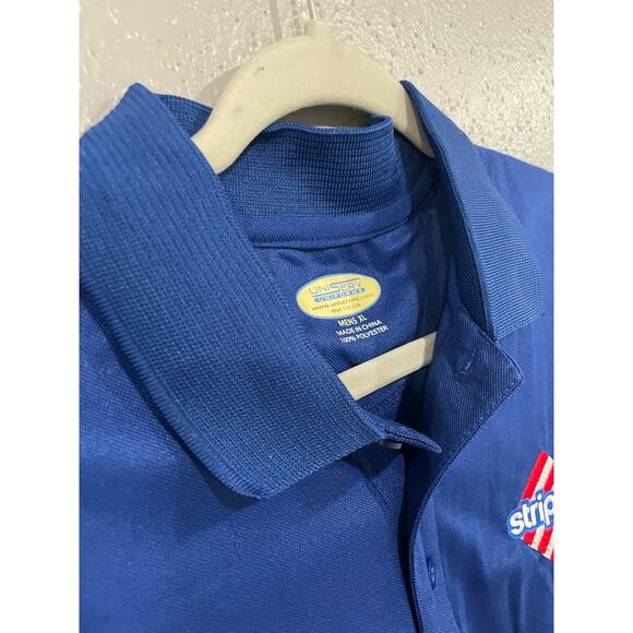 NWOT Stripes Gas Station Men XL Uniform Polo Blue Shirt Top Employee Logo Store - Picture 5 of 9